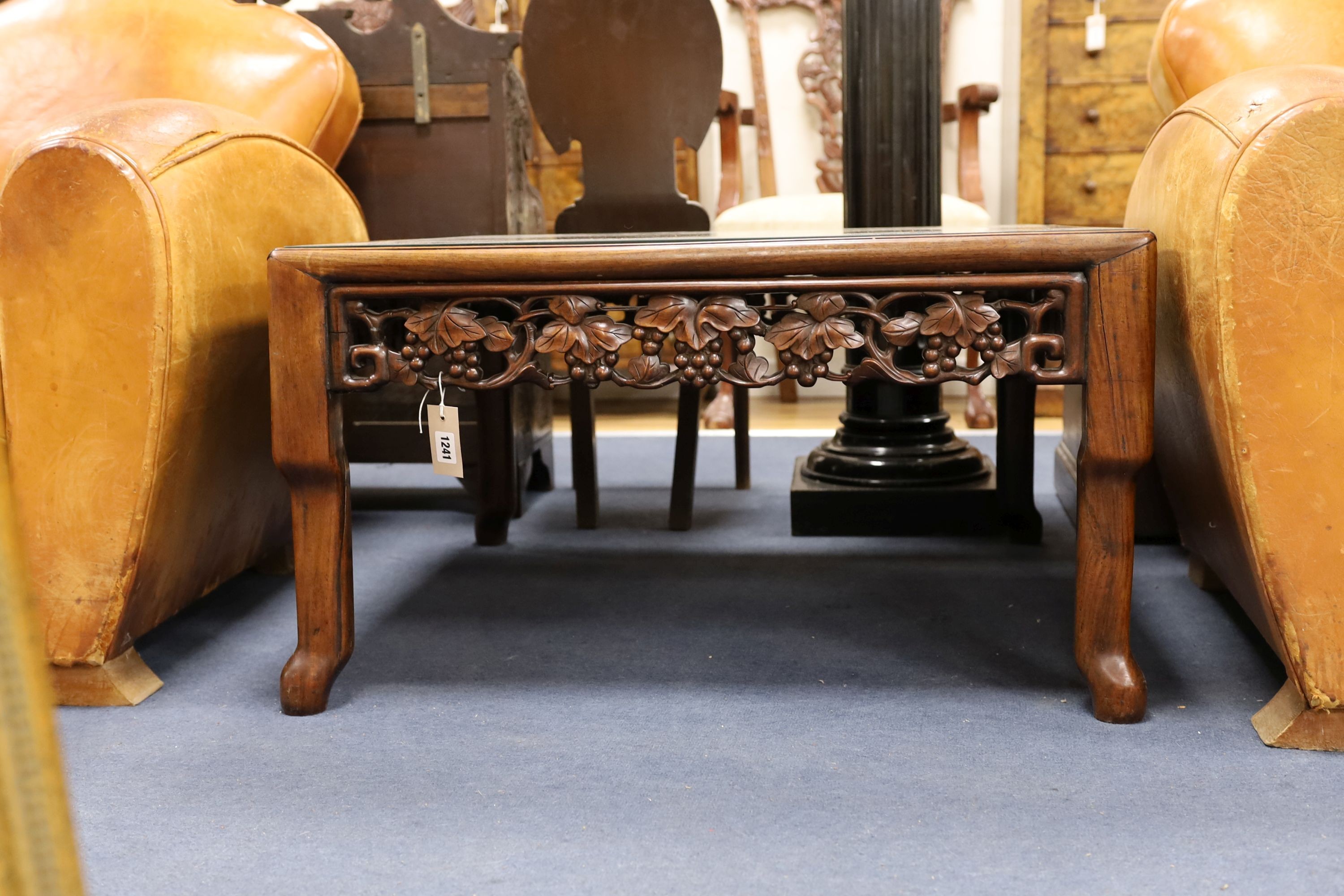 An early 20th century Chinese square hongmu table, 82cm wide x 46cm high